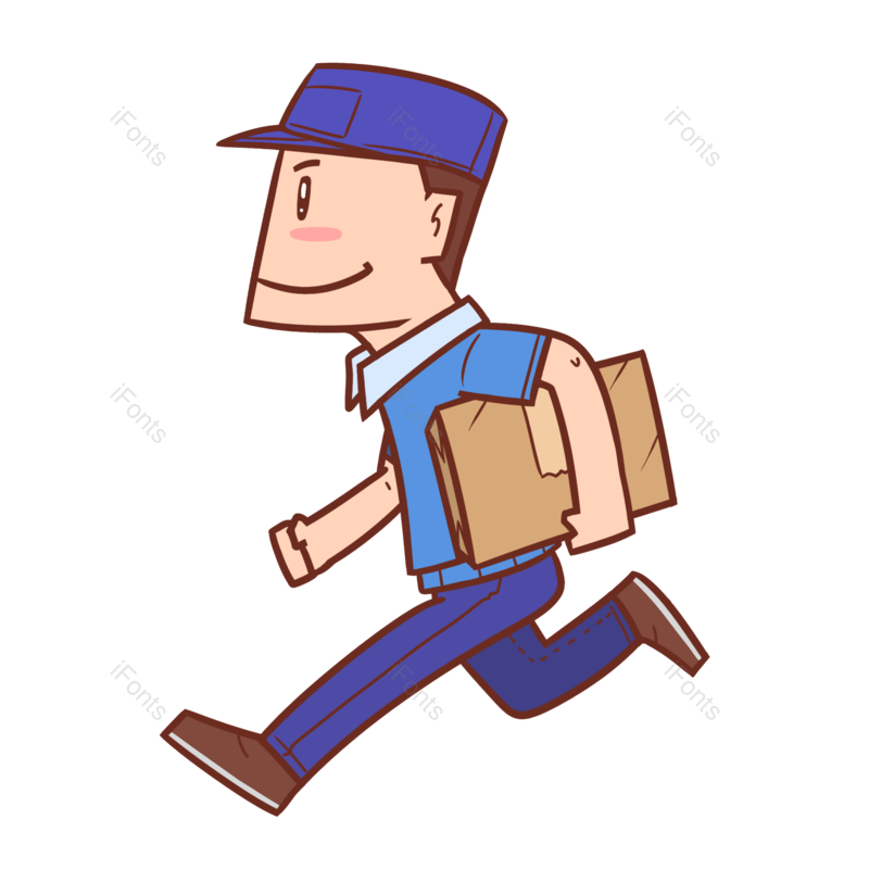 卡通图片,快递元素,快递员PNG,素材免抠素材